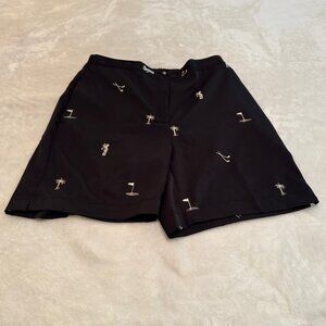 Coral Bay Golf Petite Black with Embroidered Golf Theme Size 12P
